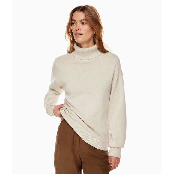 Aritzia 100% Merino Wool Wilfred Free Treasures Turtleneck Sweater Relaxed Fit - Picture 1 of 12